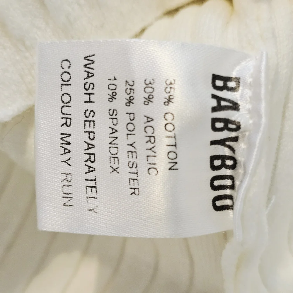 Babyboo White Ribbed Strapless Bandeau Tube Top S Y2K Summer Coquette Crop Top - Picture 4 of 9